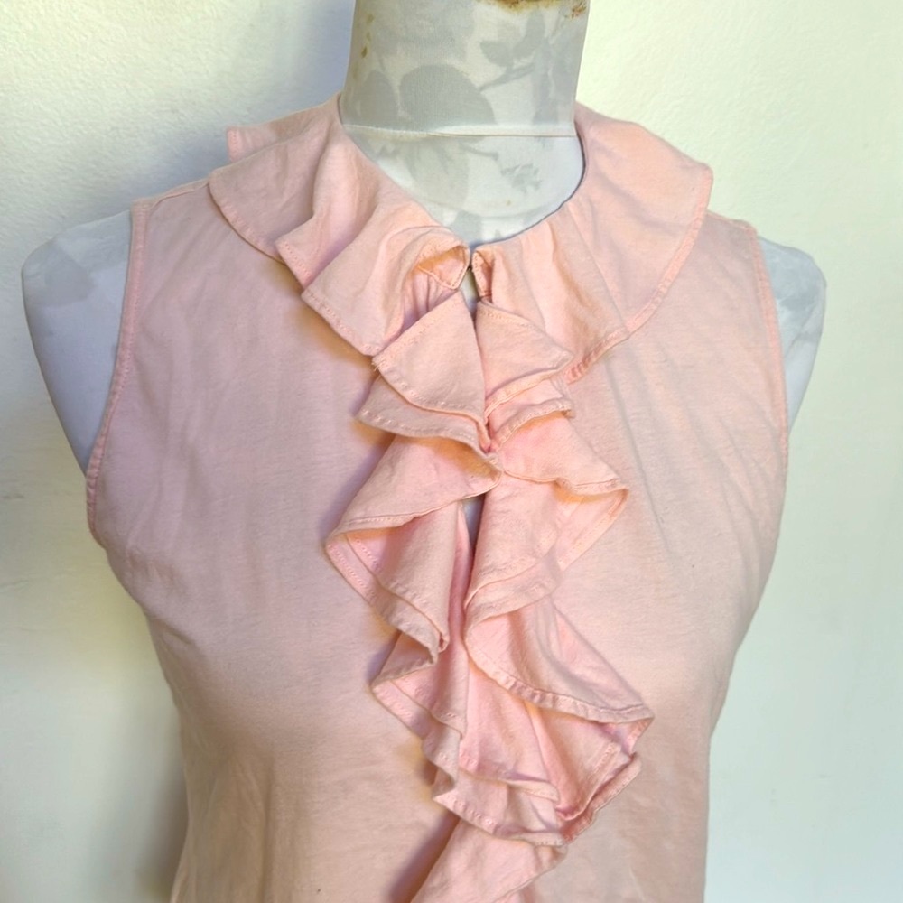 Ralph Lauren Jeans Co Vintage Pale Pink V-Neck Prairie Top - Picture 2 of 8